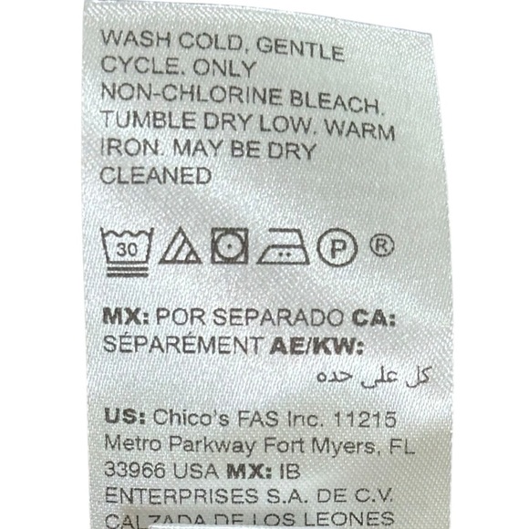 CHICO’S Gray Black Faux Fur Animal Print Washable Coat Jacket 3 US XL 16 18 - Picture 6 of 6